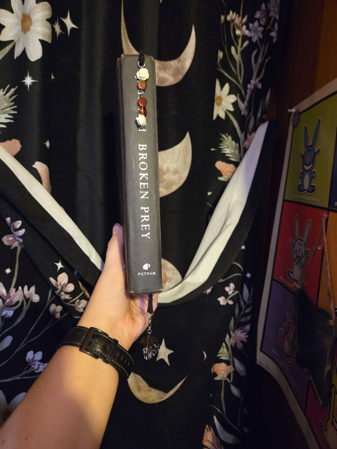 Bookmark attached to the spine of the book &