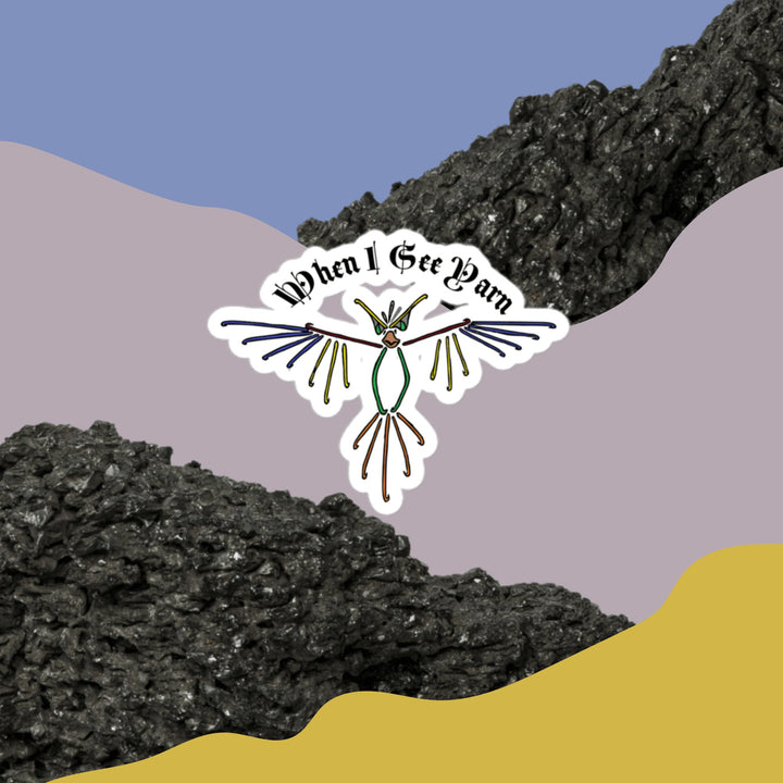 Sticker featuring the text &